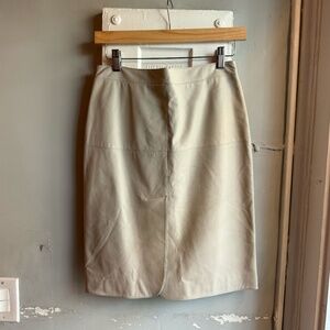 Armani Collezioni Beige Leather Skirt